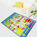 Sikunuo | Blue Children's Room Carpet Kids Chessboard Pattern Carpet Polyester Washable Non-Slip Backing Pet-Friendly Carpet
