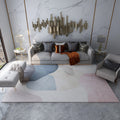 Sikunuo | Multicolored Colorblock Rug Polyester Rug Pet Friendly Washable Non-Slip Rug for the Living Room
