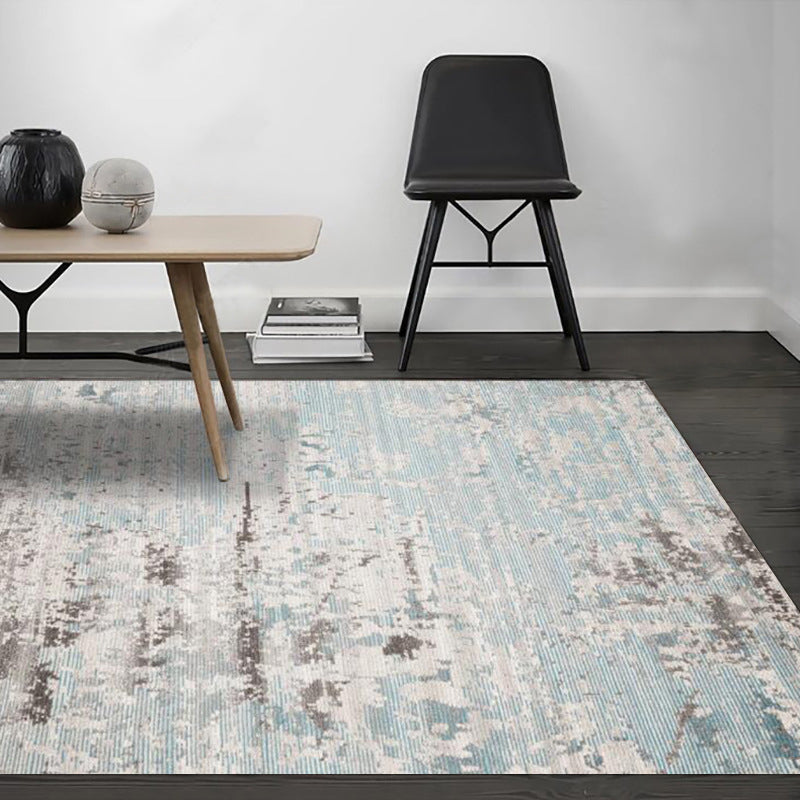 Sikunuo | Stylish Abstract Area Rug Multicolor Industrial Rug Polypropylene Pet-Friendly Washable Non-Slip Indoor Area Rug for Bedroom