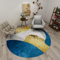 Sikunuo | Creative Northern Rug Multi Color Marble Geometric Shapes Carpet Stain-Resistant Pet-Friendly Rug for Living Room