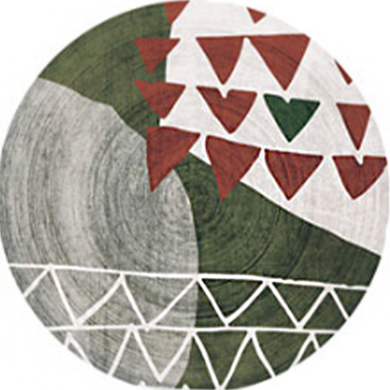 Sikunuo | Creative Northern Rug Multi Color Marble Geometric Shapes Carpet Stain-Resistant Pet-Friendly Rug for Living Room