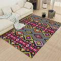 Sikunuo | Indian Tribal Diamond Stylish Rug Striped Geometric Rug Made of Polyester Pet-Friendly Stain-Resistant Rug for Indoor Use