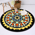 Sikunuo | Yellow and black Americana rug Polyester Southwestern rug non-slip backing rug for bedroom