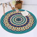 Sikunuo | Tribal Southwest Rug Blue Polyester Rug Non-slip Back Rug for Bedroom