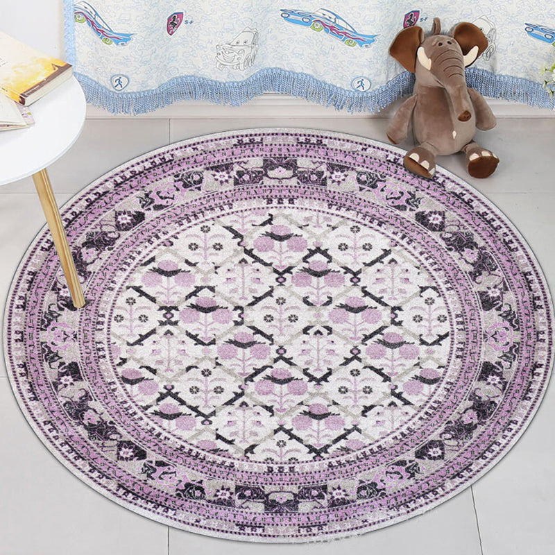 Sikunuo | Purple Americana Rug Polyester Southwest Rug Non-Slip Back Washable Rug for the Bedroom