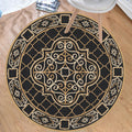 Sikunuo | Tribal Southwestern Rug Black and Yellow Polyester Rug Non-Slip Back Washable Rug for the Bedroom
