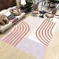 Sikunuo | Simple Color Gradient Stripe Print Carpet Colorful New Arrivals Carpet Polyester Washable Carpet for Living Room