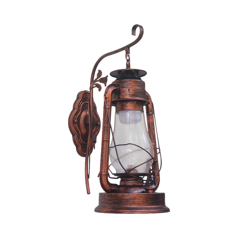Sikunuo | 1 Bulb Kerosene Wall Mounted Light Fixture Coastal Style Black/Bronze/Copper Clear Glass Lighting