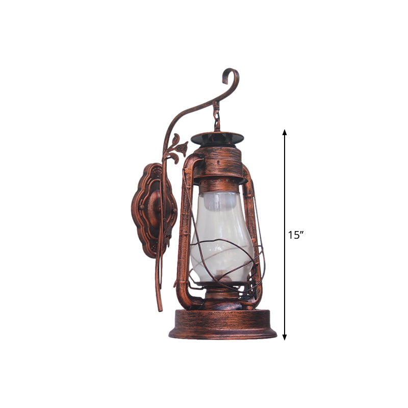 Sikunuo | 1 Bulb Kerosene Wall Mounted Light Fixture Coastal Style Black/Bronze/Copper Clear Glass Lighting