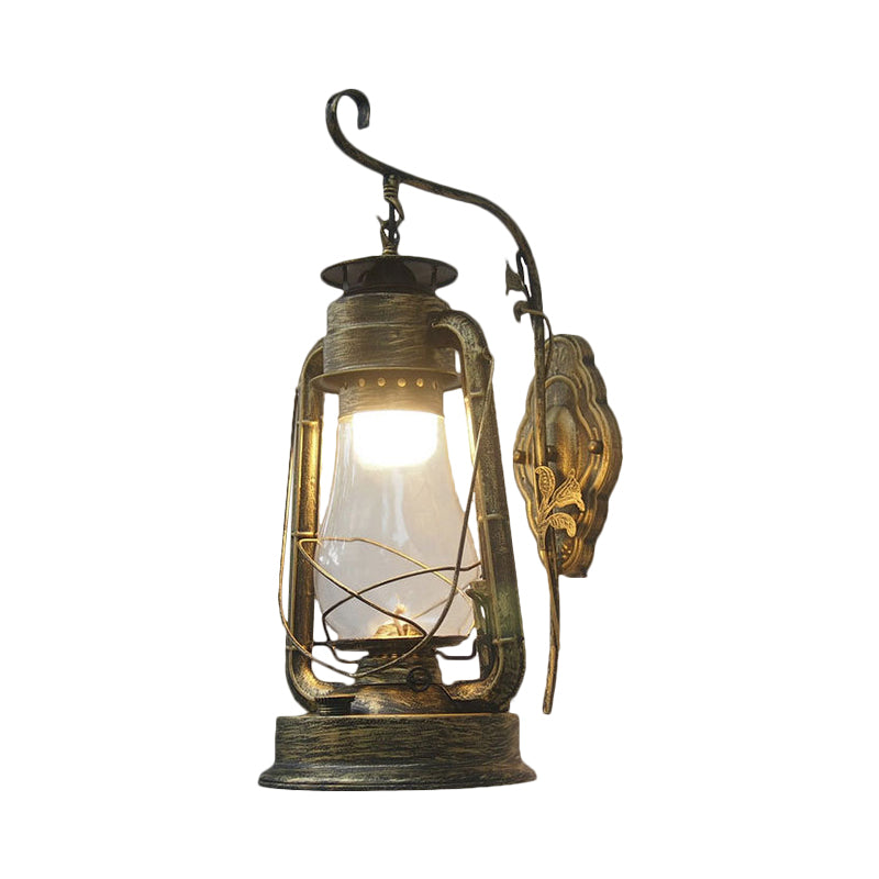 Sikunuo | 1 Bulb Kerosene Wall Mounted Light Fixture Coastal Style Black/Bronze/Copper Clear Glass Lighting