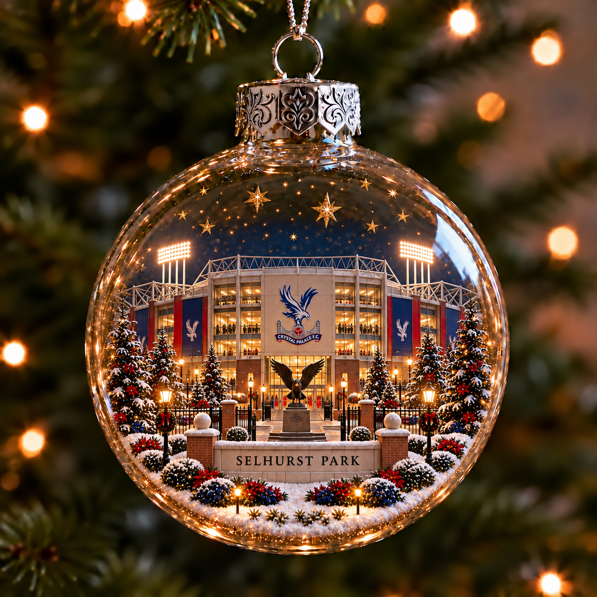 Light-Up Football Stadium Christmas Ornament