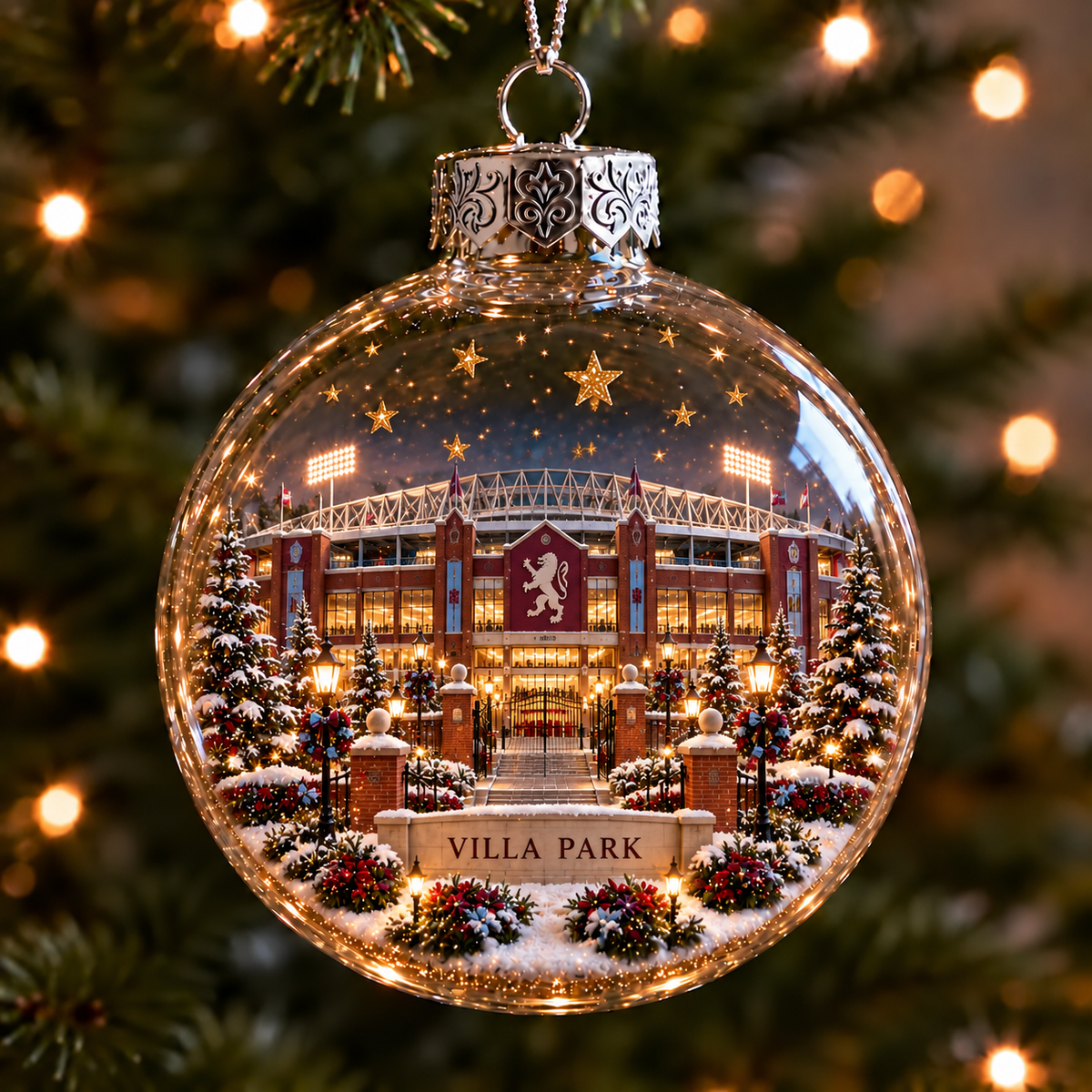 Light-Up Football Stadium Christmas Ornament