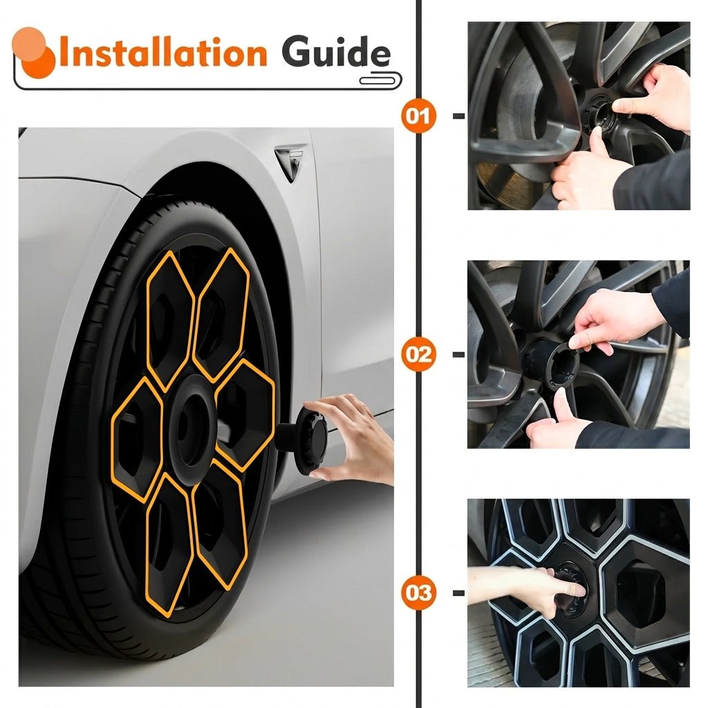 19" Hexa Honeycomb Wheel Covers for Model Y / Model Y Juniper | Sikunuo