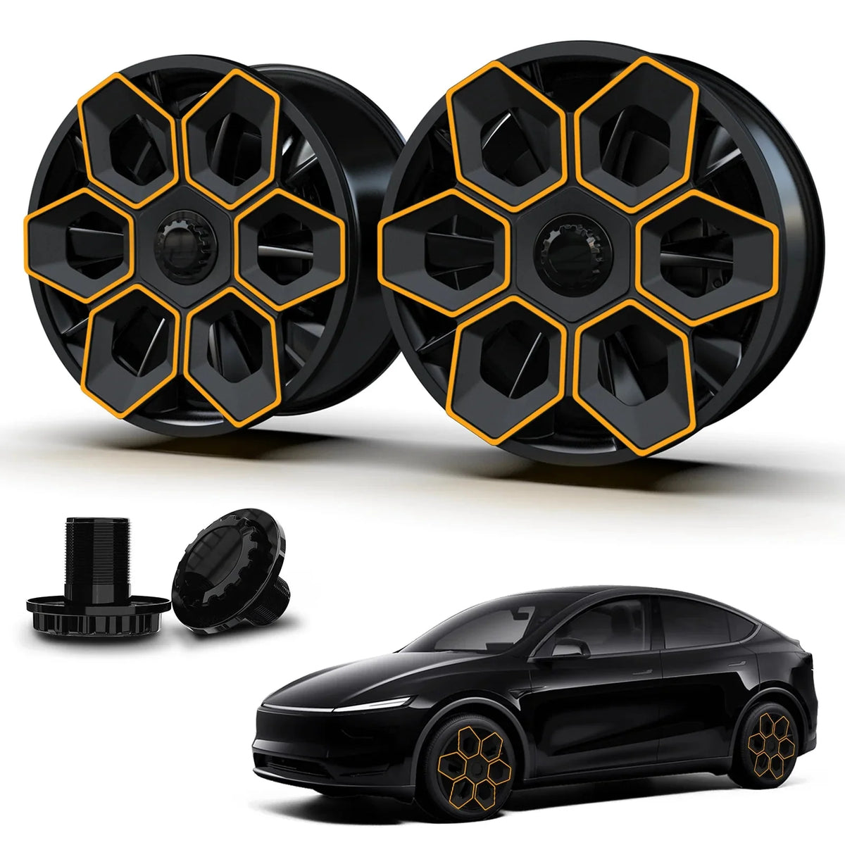 19" Hexa Honeycomb Wheel Covers for Model Y / Model Y Juniper | Sikunuo