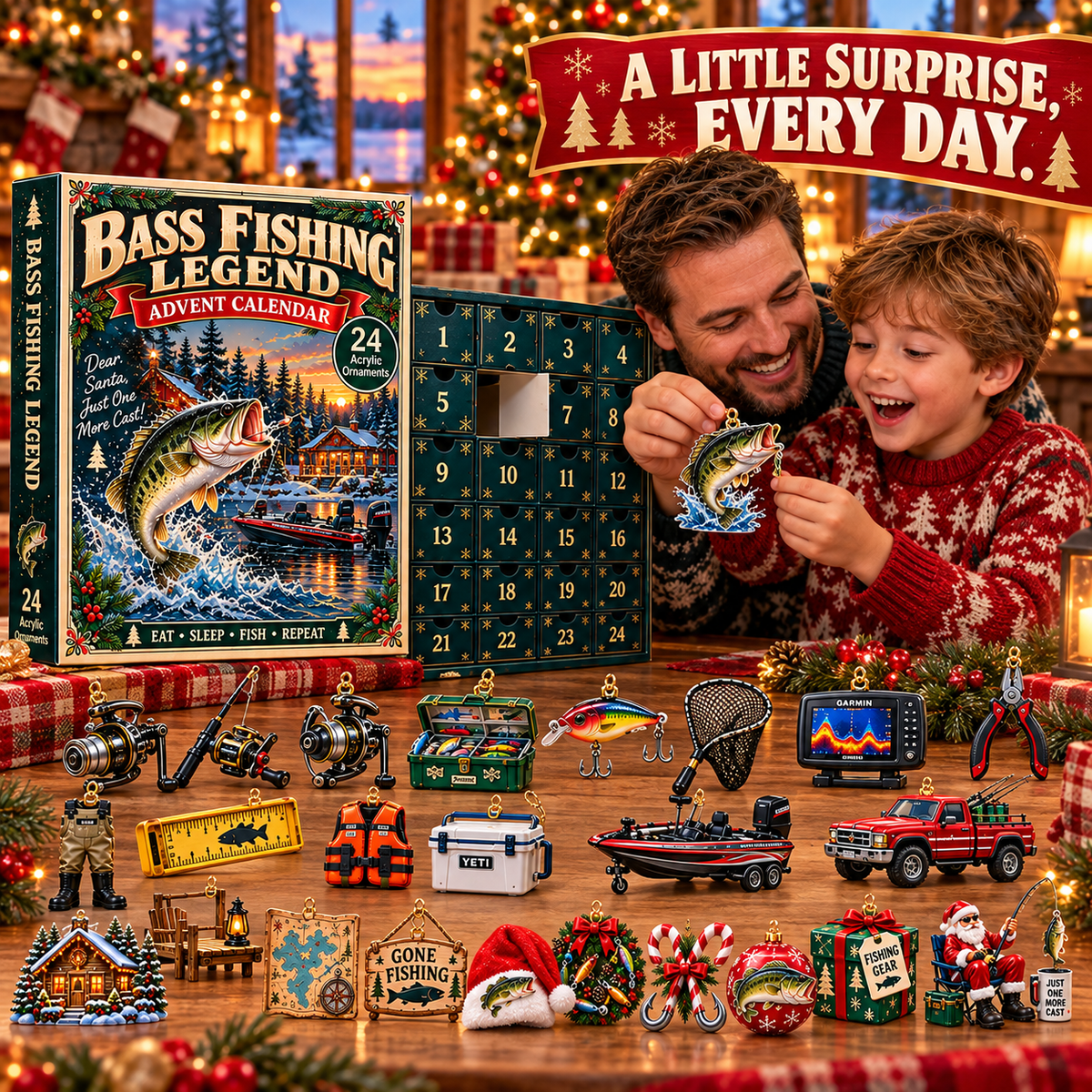 Bass Fishing Legend Christmas Advent Calendar