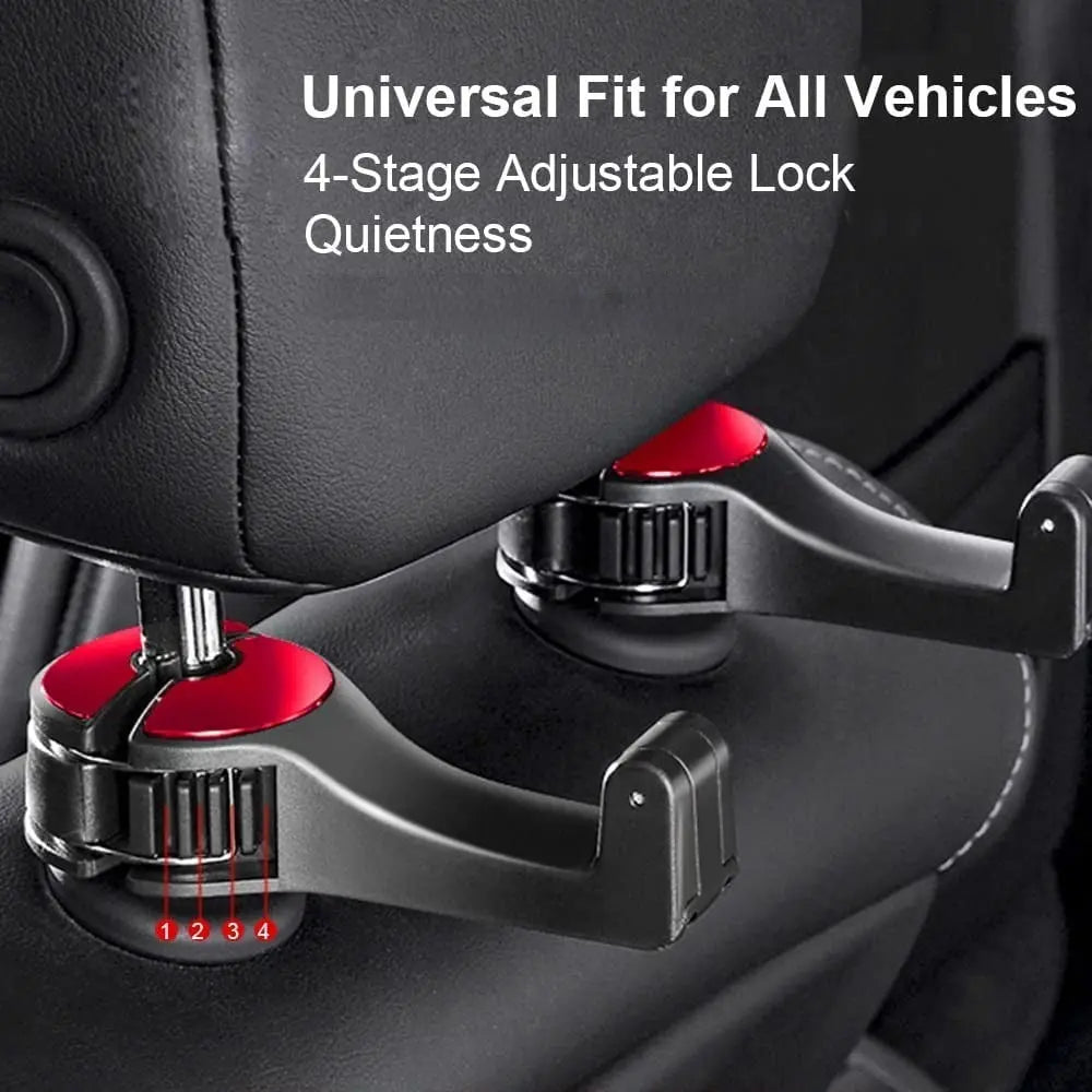 Sikunuo | 2-in-1 Car Headrest Hooks – Holds Bags & Serves as Smartphone Holder