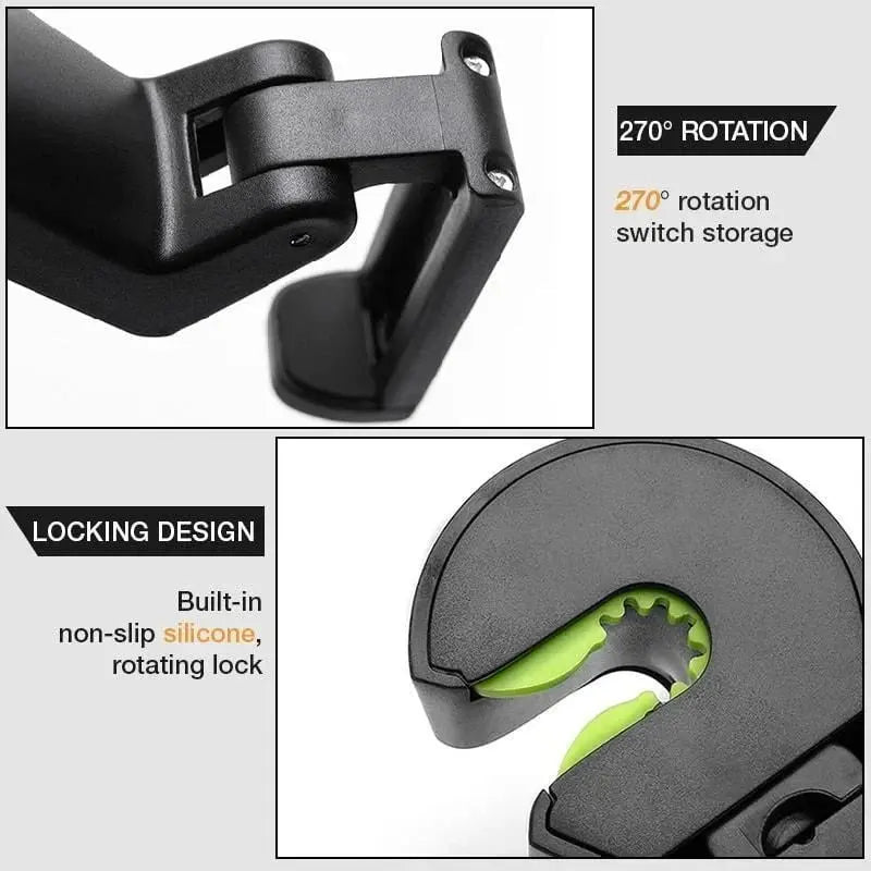Sikunuo | 2-in-1 Car Headrest Hooks – Holds Bags & Serves as Smartphone Holder