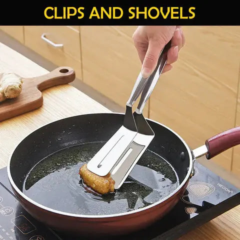 Sikunuo | 2-in-1 stainless steel kitchen tongs