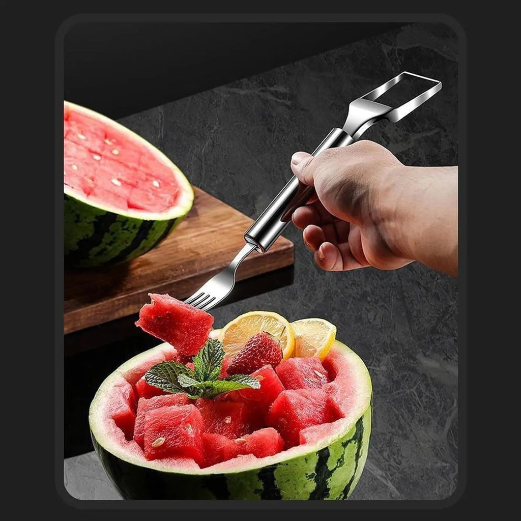 Sikunuo | 2-in-1 Stainless Steel Watermelon Cutter – Cut & Serve with just one tool