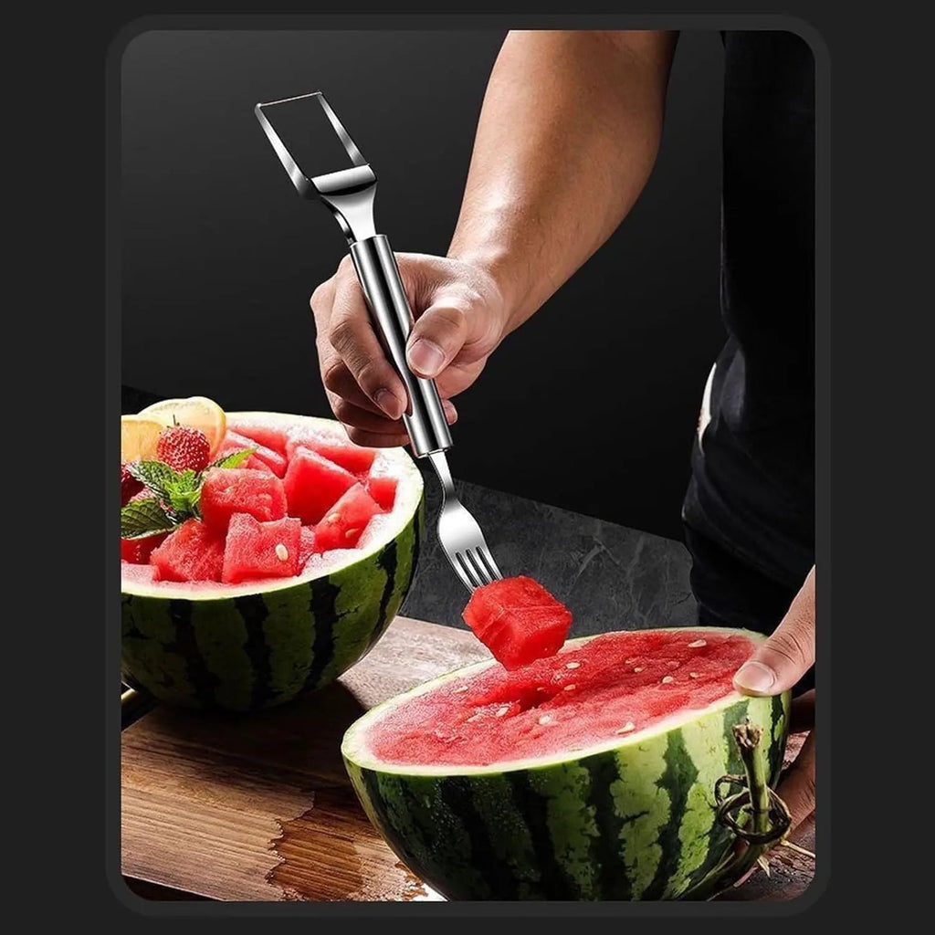 Sikunuo | 2-in-1 Stainless Steel Watermelon Cutter – Cut & Serve with just one tool