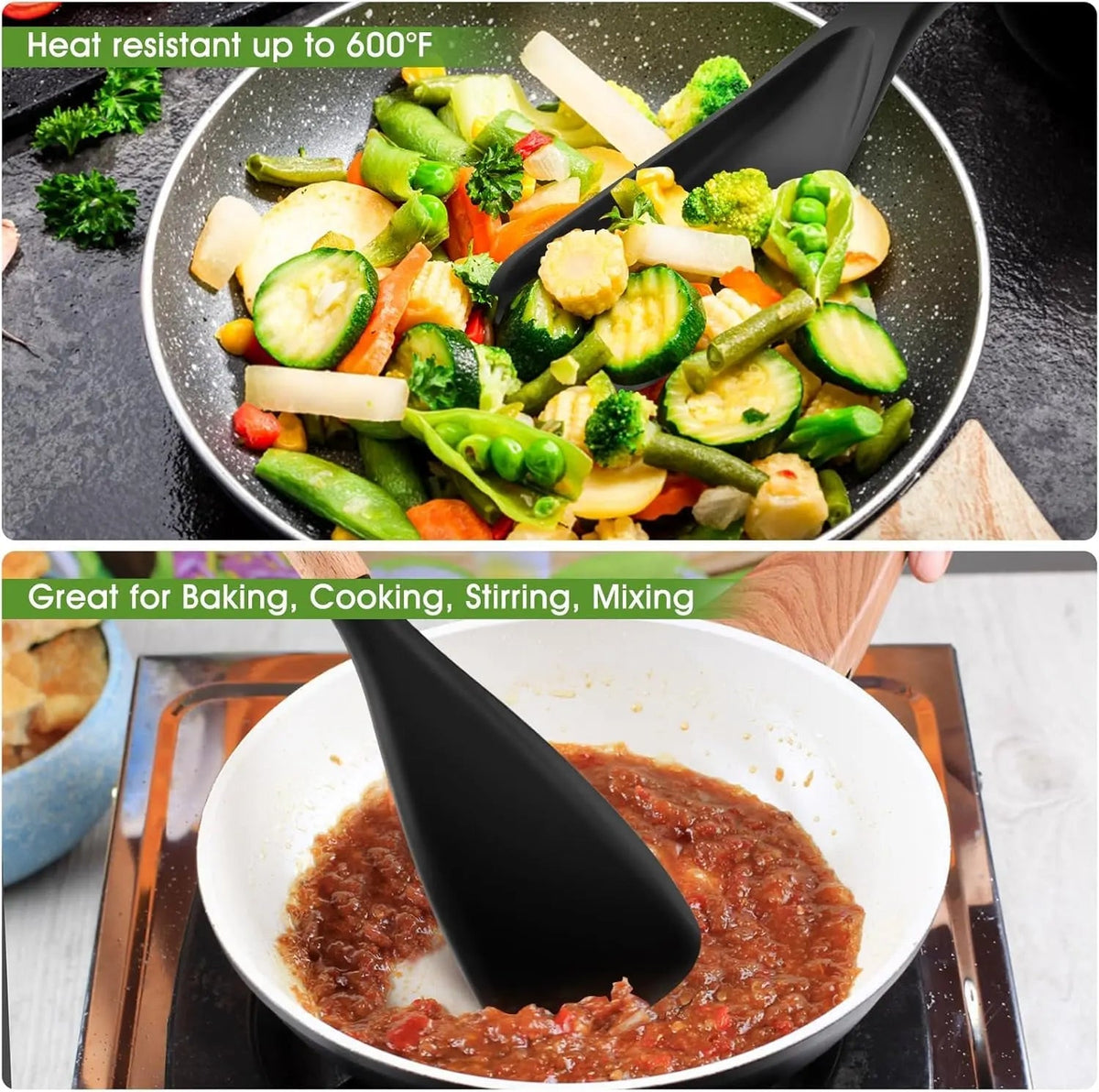 Sikunuo | 2-in-1 Silicone Cooking and Serving Spoon