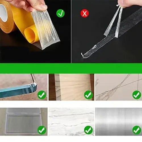 Sikunuo | Double-Sided Transparent All-Purpose Tape - Can be removed without residue