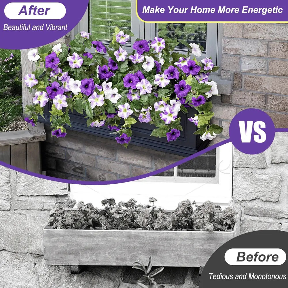 Sikunuo | Artificial Spring Petunias made of Silk – Perfect for Calm Home Accents