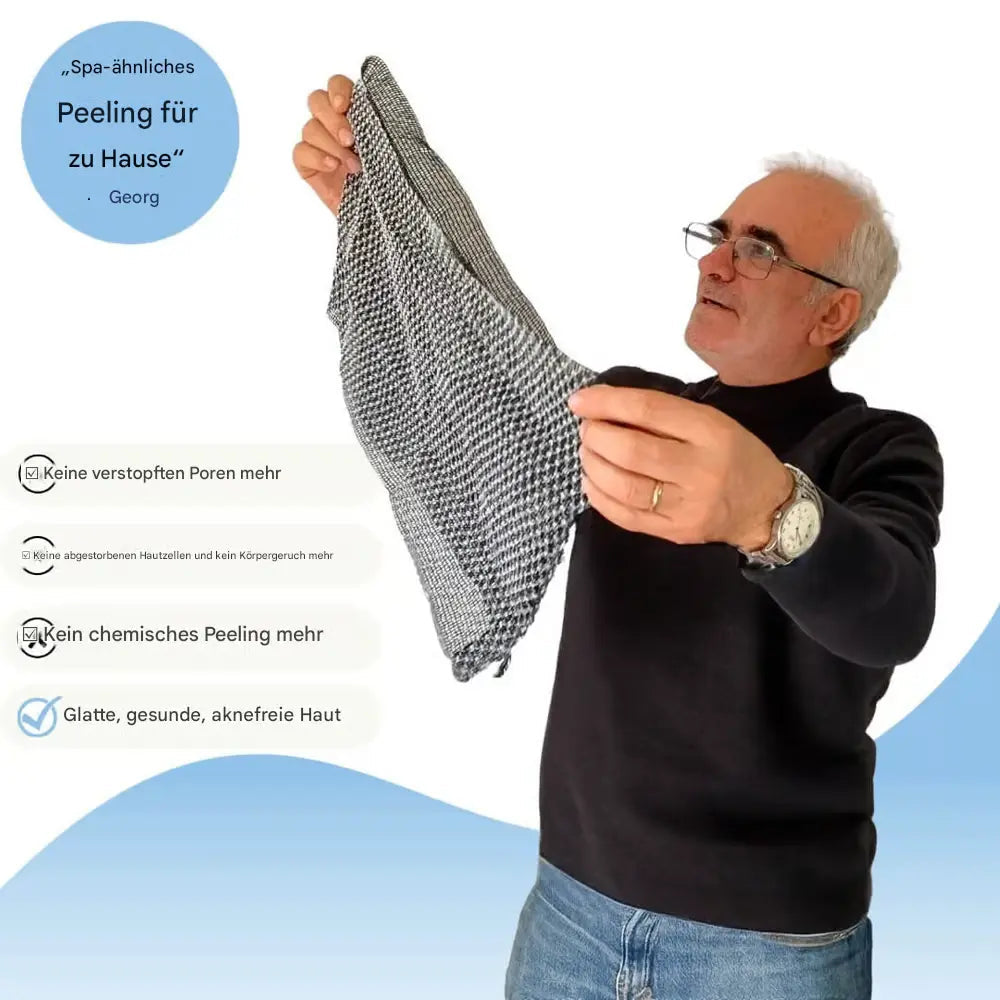 Sikunuo | Peeling Shower Towel with Silver Ions – Deep Cleaning & Gentle Exfoliation
