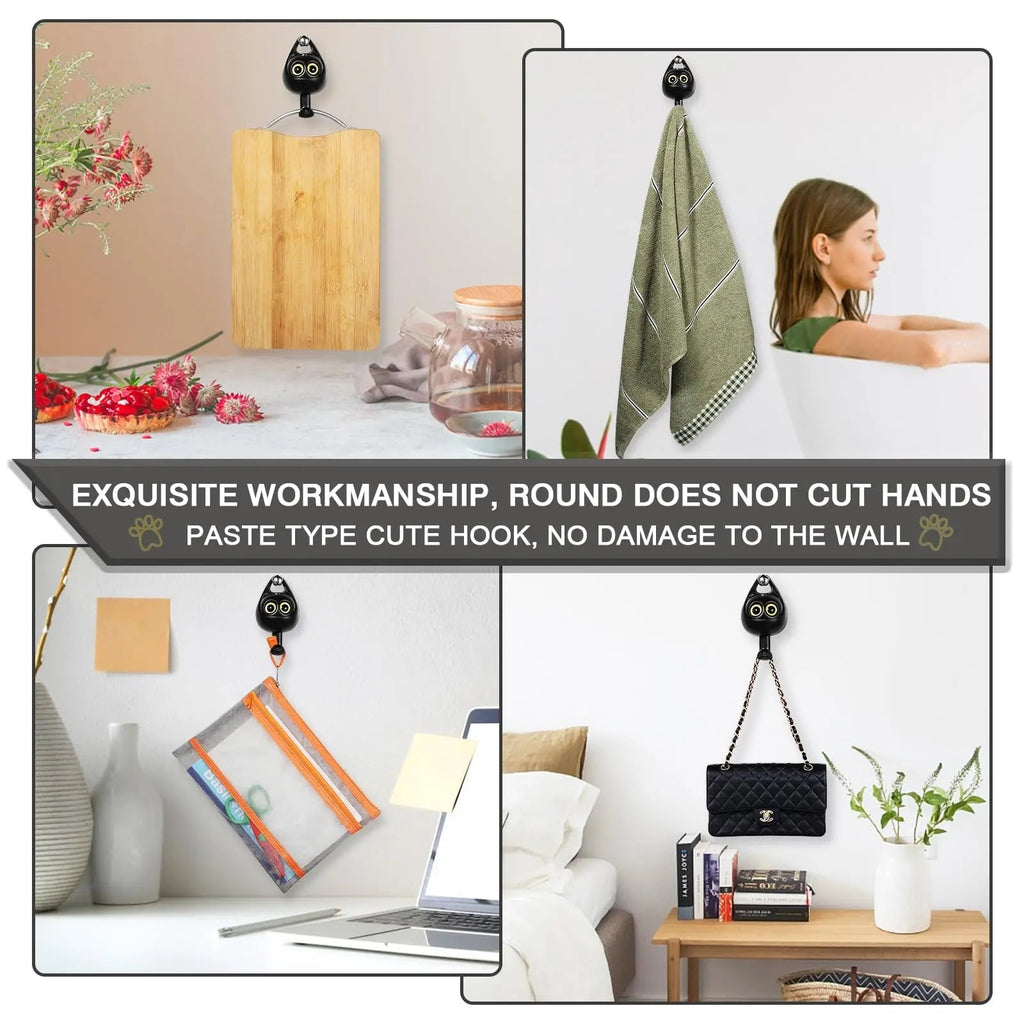 Sikunuo | Self-adhesive Cat Hooks – Cute, Sturdy & No Drilling