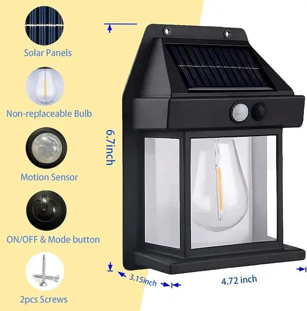 Sikunuo | Solar wall light for outdoor use – With motion sensor & twilight automation