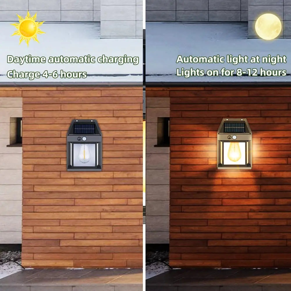 Sikunuo | Solar-powered LED outdoor wall light – Perfect for gardens, patios, garages, and entrances