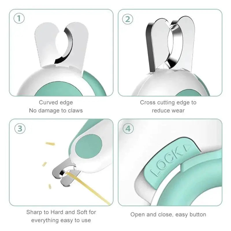 Sikunuo | Animal Nail Clipper with LED – Integrated light shows exactly where to cut