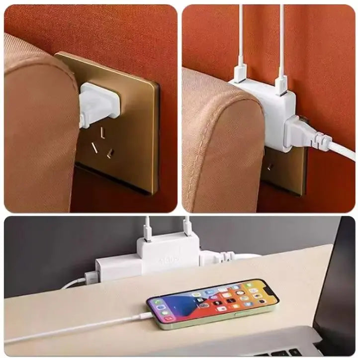 Sikunuo | 180° Redatable Compact 3-Way Socket Adapter