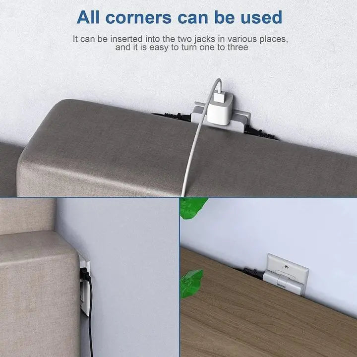 Sikunuo | 180° Redatable Compact 3-Way Socket Adapter