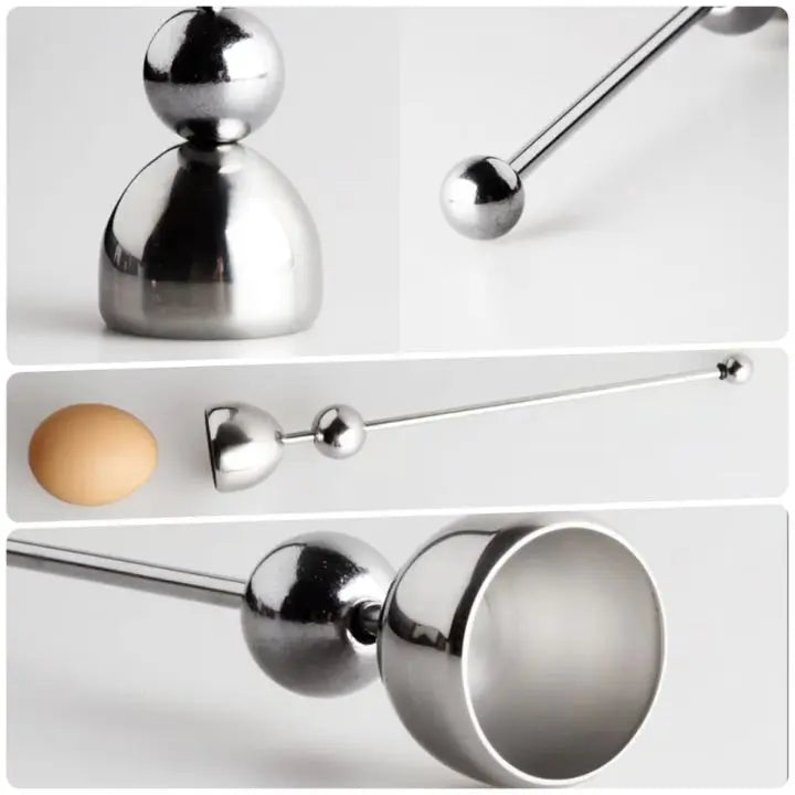 Sikunuo | Stainless Steel Egg Opener – Precise Opening with Tapping Effect