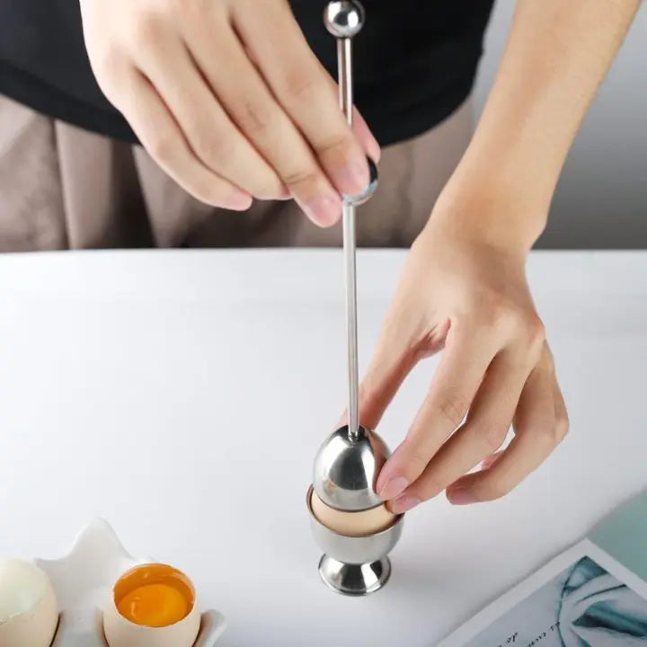 Sikunuo | Stainless Steel Egg Opener – Precise Opening with Tapping Effect