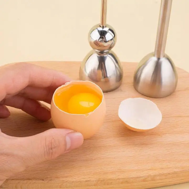 Sikunuo | Stainless Steel Egg Opener – Precise Opening with Tapping Effect