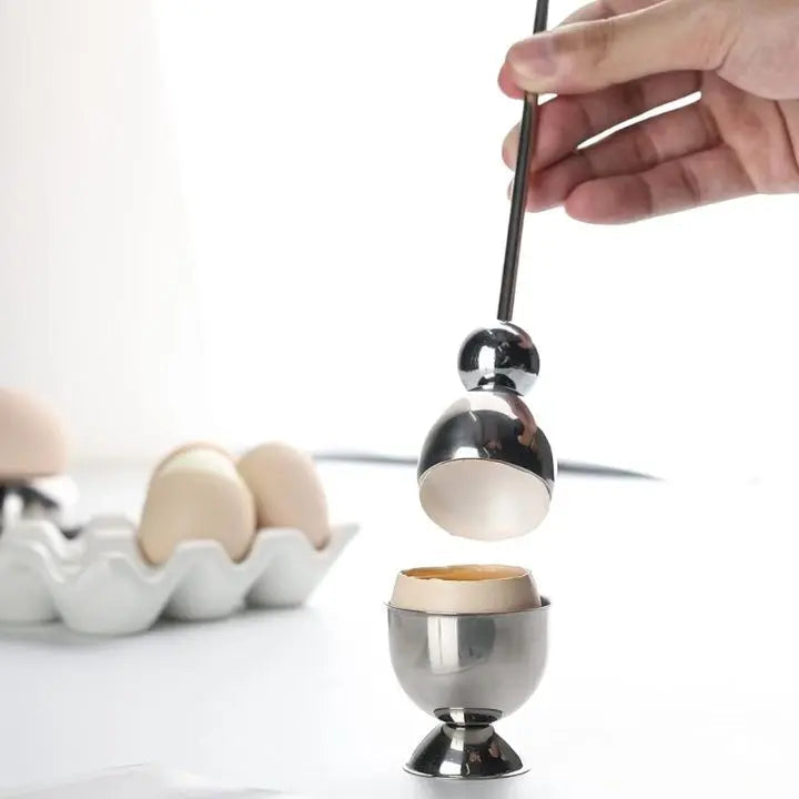 Sikunuo | Stainless Steel Egg Opener – Precise Opening with Tapping Effect