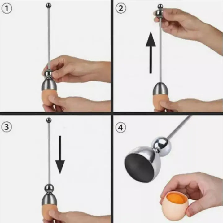 Sikunuo | Stainless Steel Egg Opener – Precise Opening with Tapping Effect