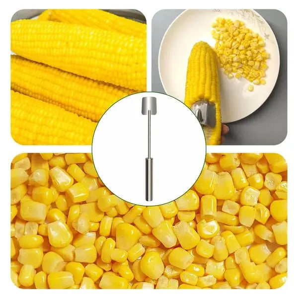 Sikunuo | Stainless Steel Corn Peeler with Long Handle for Quick Peeling