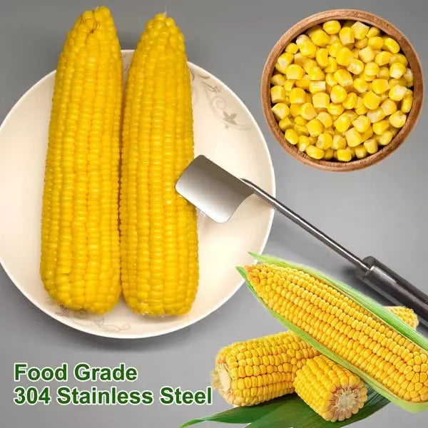Sikunuo | Stainless Steel Corn Peeler with Long Handle for Quick Peeling