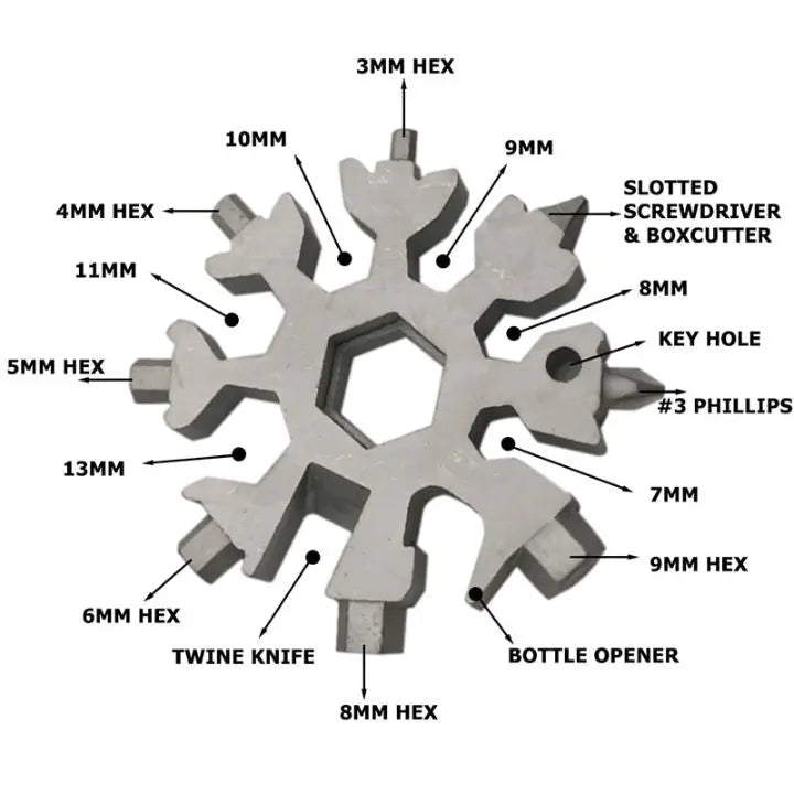 Sikunuo | Snowflake 18-in-1 MultiTool (2 pieces)