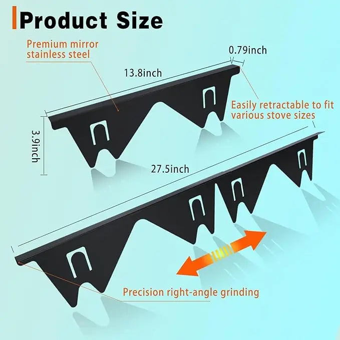 Sikunuo | Telescopic cover strips made of stainless steel for stove gaps