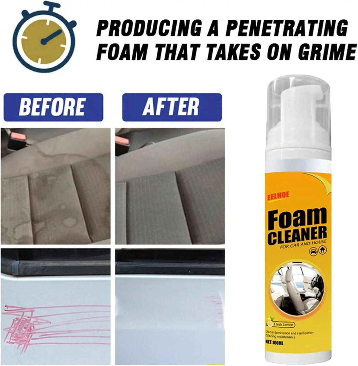 Sikunuo | Versatile foam cleaner for car interior & household