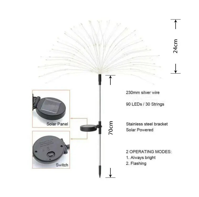 Sikunuo | Waterproof Solar Garden Fireworks Lamp