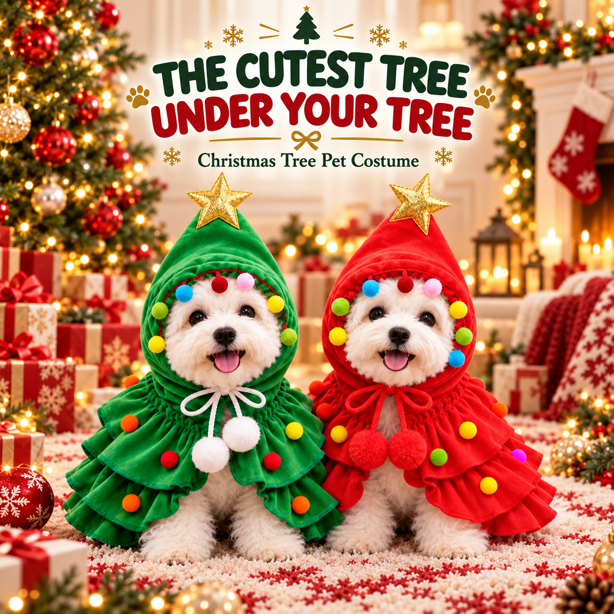 🎄Christmas Tree Pet Costume for Dogs & Cats – Festive Holiday Outfit