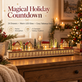 🎄 Wooden Christmas Village Advent Calendar – Magical LED Holiday Countdown 🎁✨