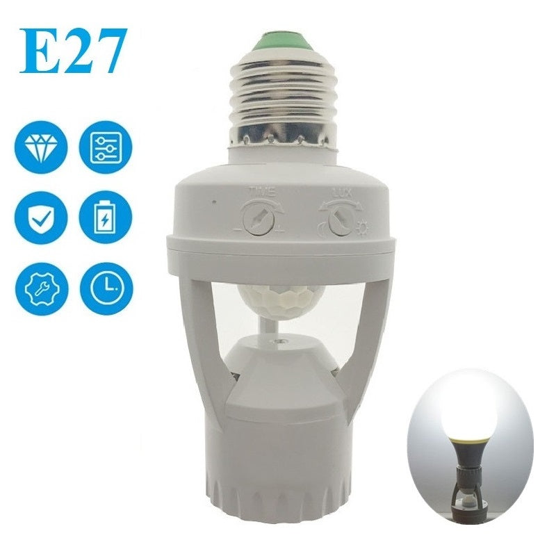 Sikunuo | 360 Rotating Motion Sensor Socket Switch Led Bulb Base