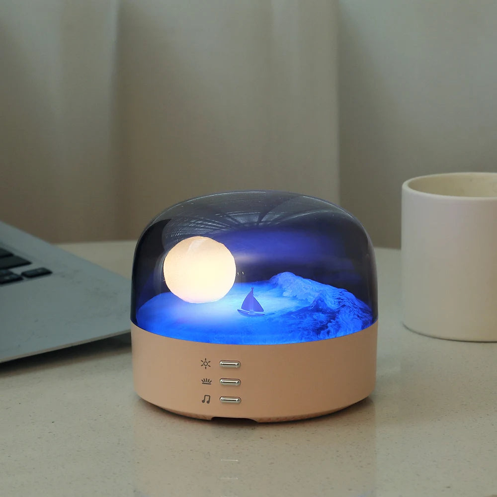 Sikunuo | 3D Mysterious Moon LED Night Light Speaker