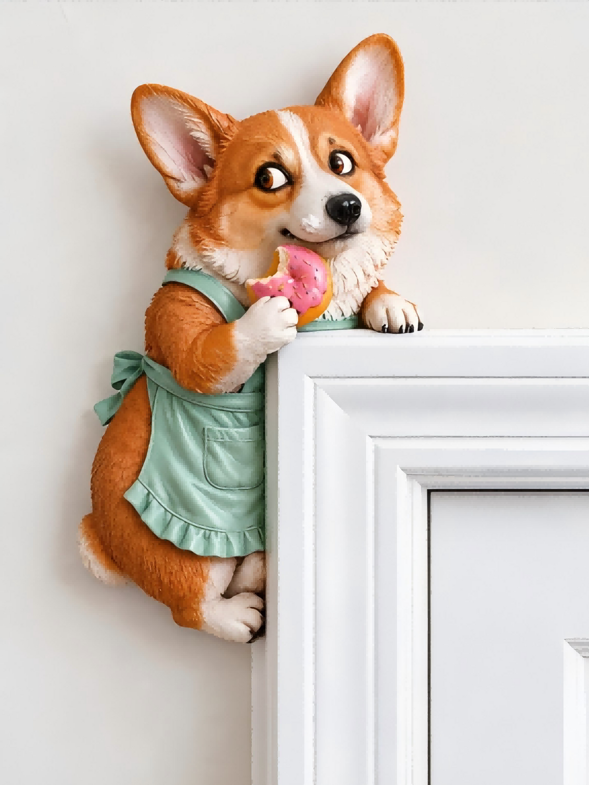 Adorable Corgi Door Frame Decor Funny Corner Wall Art